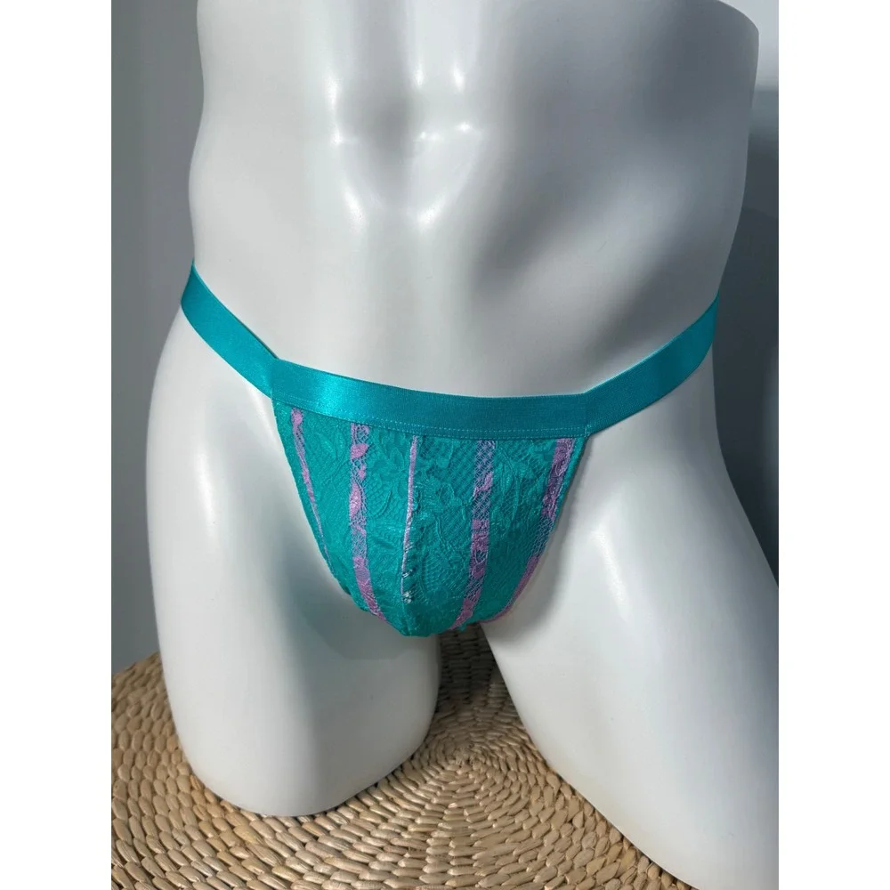 Cosabella‎ Never Say Never Andaman Stripe Italian Lace Thong for Men M